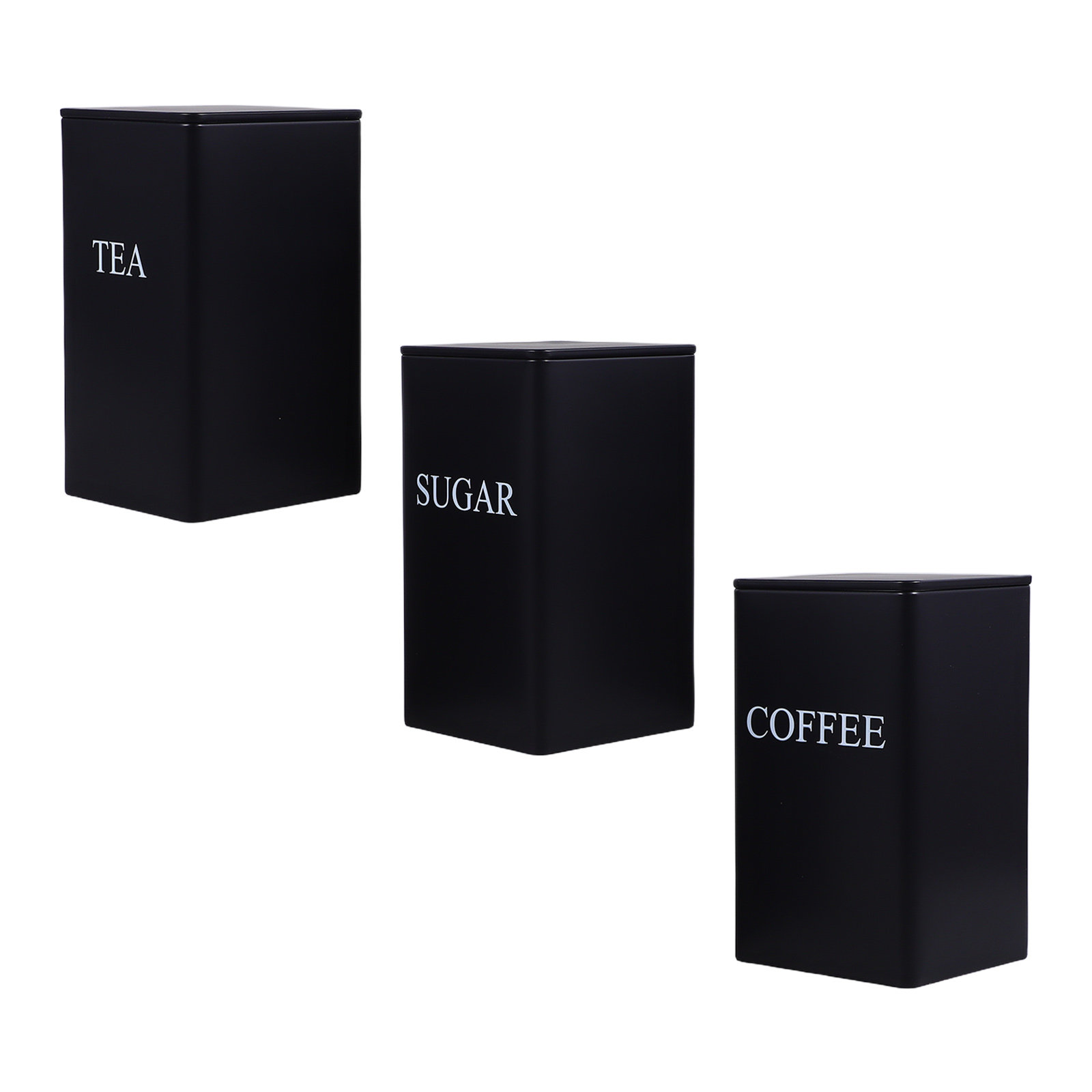 Coffee Tea Sugar - 3-delige set metalen opbergbussen voor de