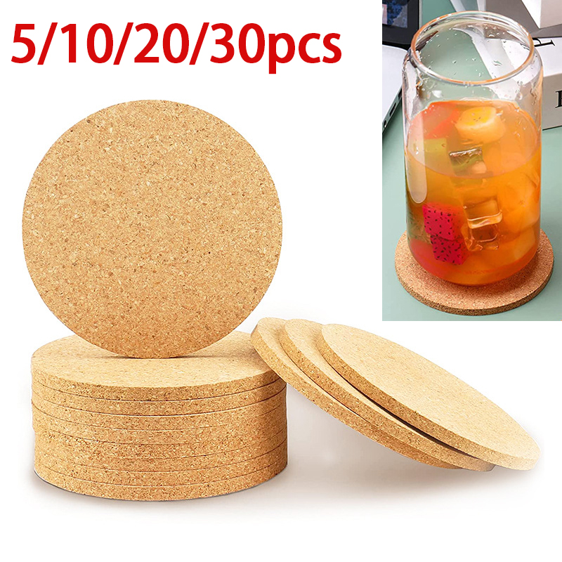 Xbloom Coffee Tea - 5/10/20/30PCS Ronde Houten Matten Natuurlijke Kurk