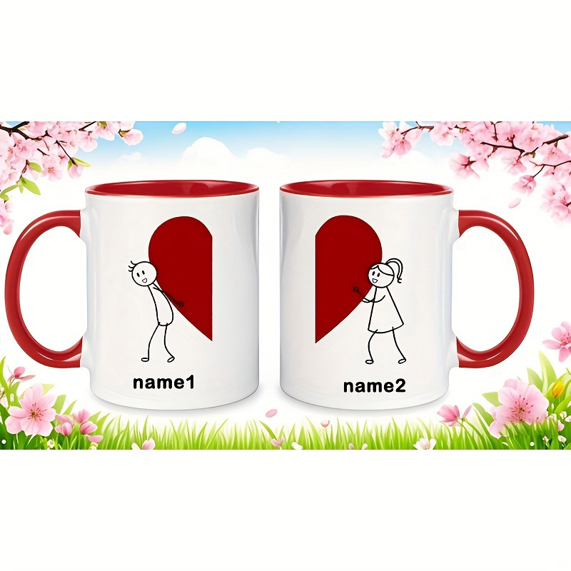 Coffee Tea Name - Aanpasbaar naamje Hartvormig ontwerp Valentijnsdagcadeau Perfect