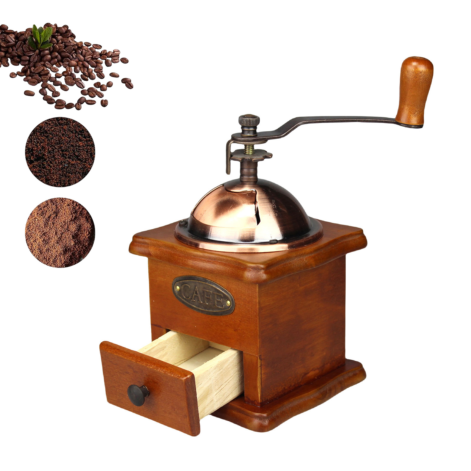 Burr Hand Grinder - Antieke Handmatige Koffiemolen Handslinger Bonenmolen Klassieke