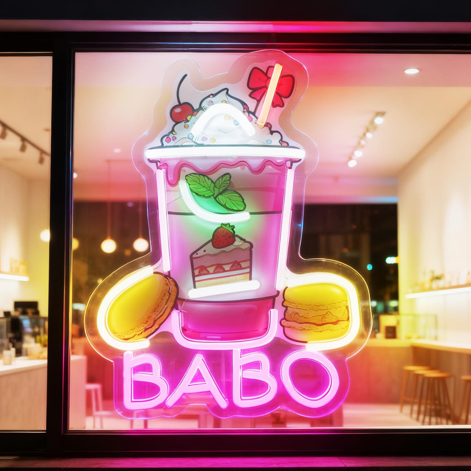 Coffee Tea & Jane - Boba Neonreclameverlichting, Bubble Tea-borden voor koffie,