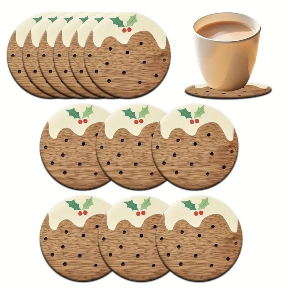 Coffee Tea And Sugar Set - Houten Onderzetters Set Pudding Stijl Hittebestendige