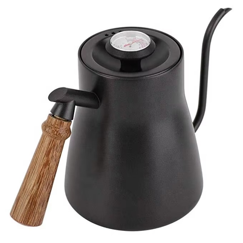 Coffee Tea & Jane - 650ML RVS Ketel Zwanenhalskoffieketel met houten