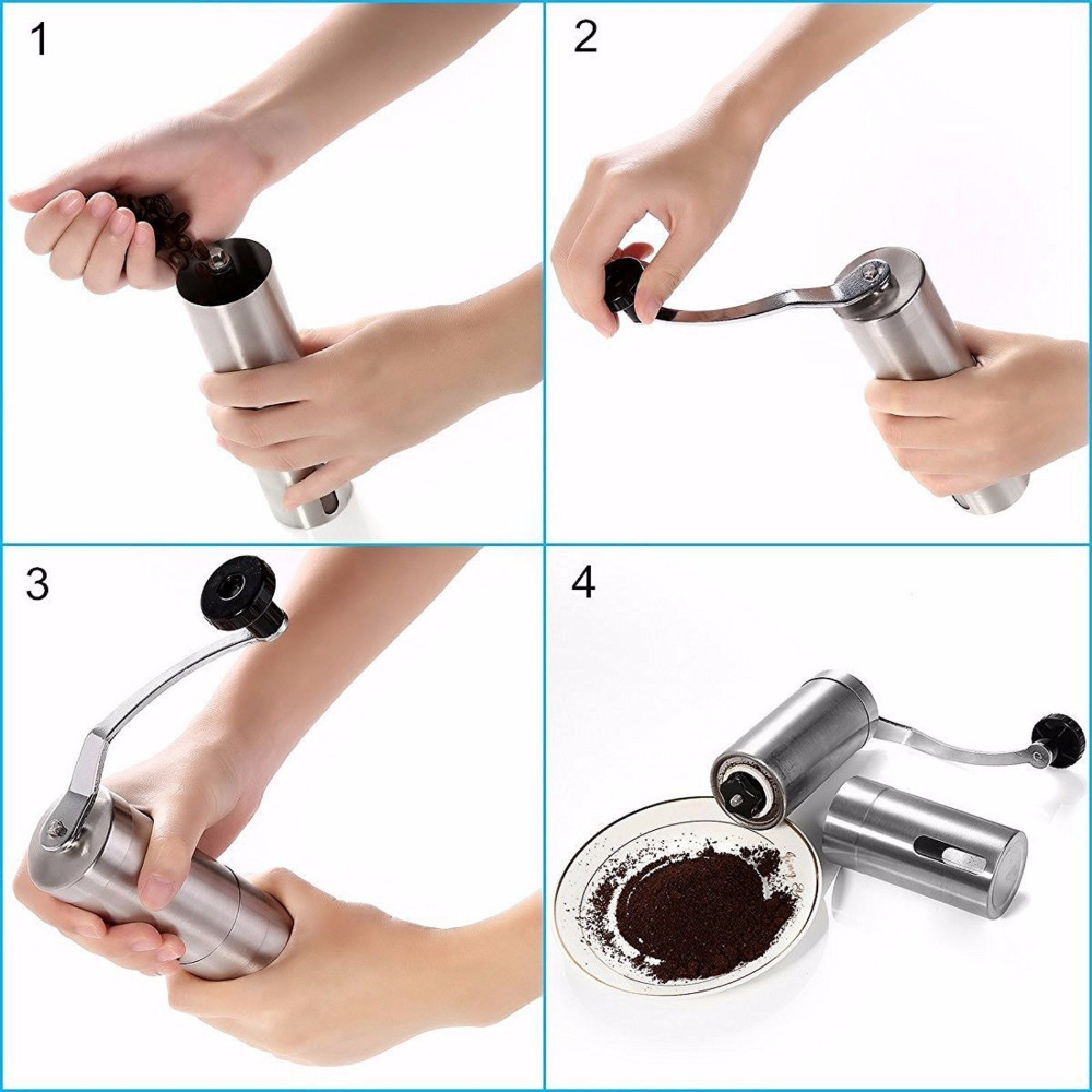 Mini koffiemolen roestvrij sta - Burr Hand Grinder recensie en prijs