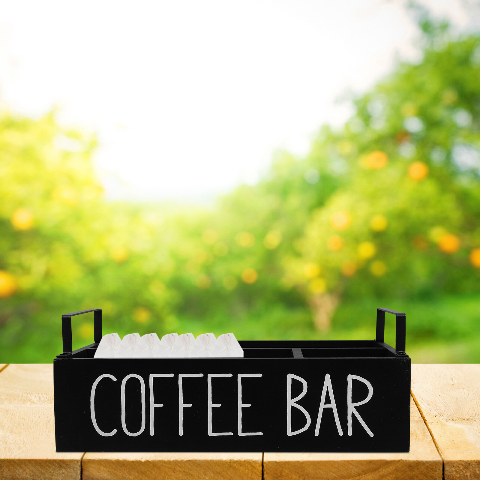 Houten theezakjesorganizer met - Coffee Tea Sugar recensie en prijs