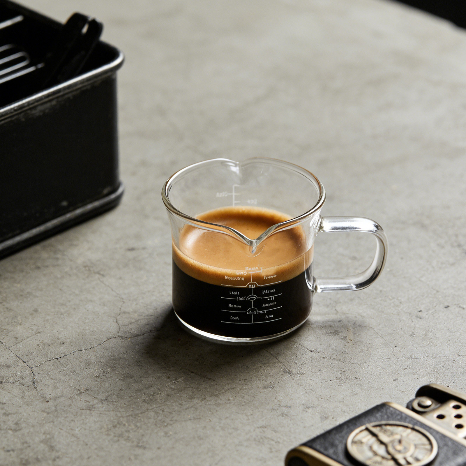 Glazen maatbeker met dubbele u - Coffee Tea With Milk recensie en prijs
